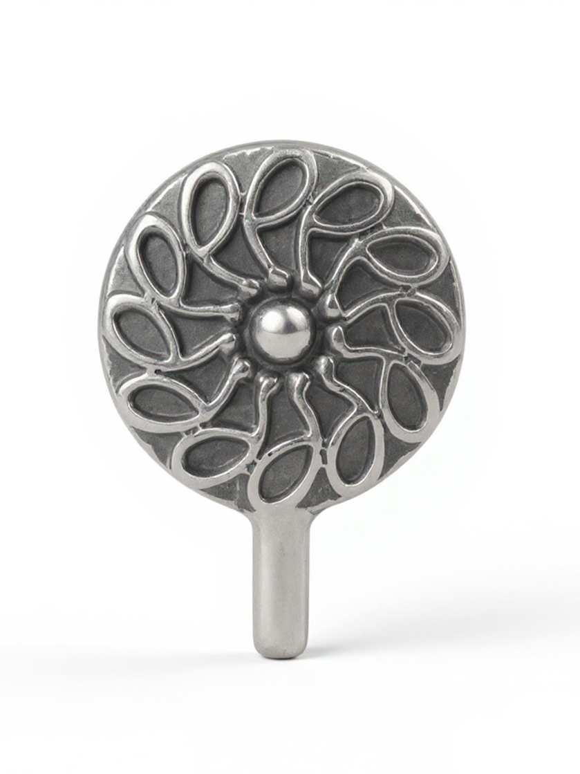 Elegant Floral Oxidised Nose Pin with – Oxidised Jewelry