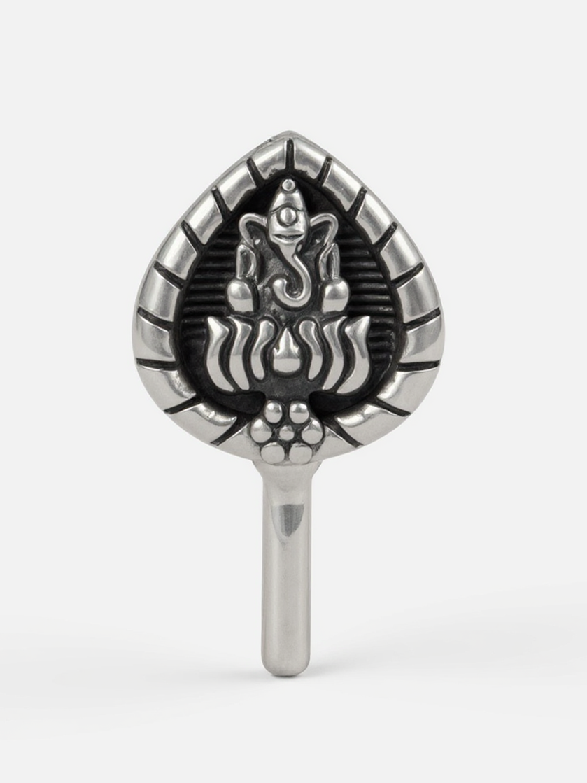Oxidised Lord Ganesha Non-Piercing Nose Pin – Antique Press Nose Pin Jewelry