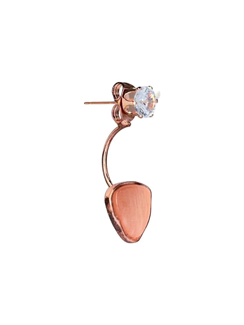 Stylish Rose Gold Triangle Crystal Drop Earrings for Women – Trendy Lightweight Jewelry