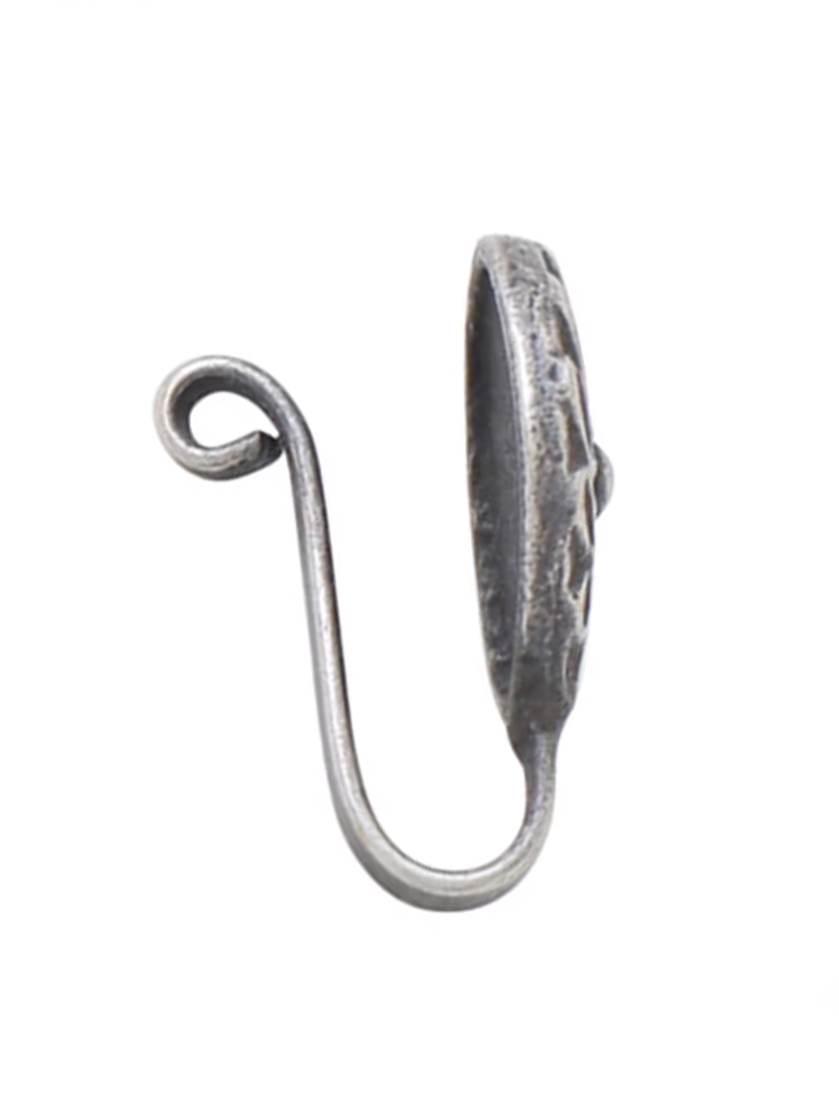 Elegant Floral Oxidised Nose Pin with – Oxidised Jewelry