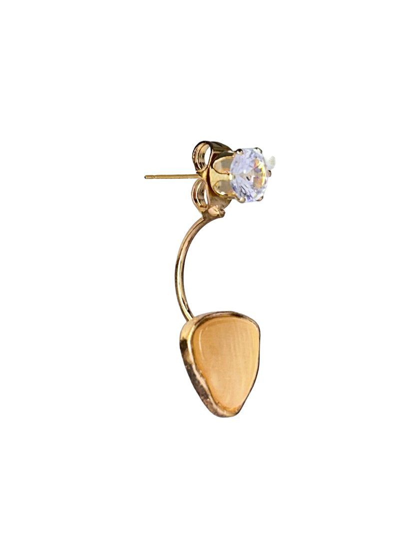 Stylish Gold Yellow Triangle Crystal Drop Earrings for Women – Lightweight Daily & Party Wear Jewelry