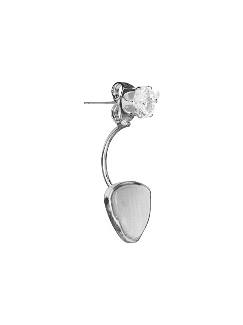 Trendy Silver White Triangle Crystal Drop Earrings for Women – Fashion Lightweight Party Jewelry