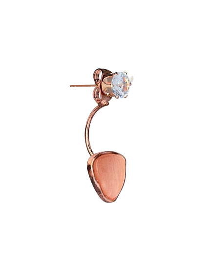 Stylish Rose Gold Triangle Crystal Drop Earrings for Women – Trendy Lightweight Jewelry